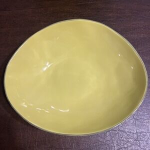 Anthropologie Terra Chartreuse Pasta Bowl 2pc Yellow Citrine Portugal 9.75"x 8"